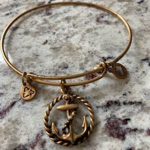 Alex and Ani Gold Tone Anchor Charm Bracelet